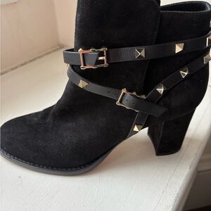 Valentino Suede Rockstud Ankle Boots